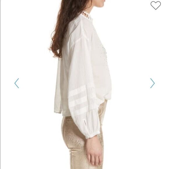 NWT Free People Heart of Gold Embellished Blouse - Picture 5 of 8